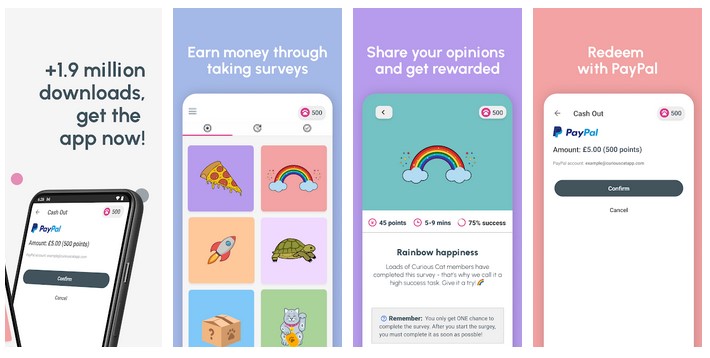 Curious Cat App juga memberi imbalan dolar bagi yang menjawab survey