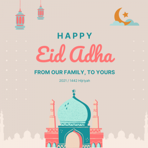 Pink Red Aqua Happy Eid Adha Instagram Post