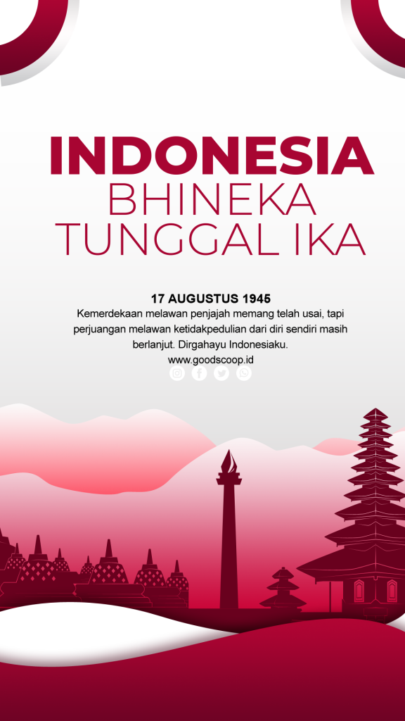 Poster HUT RI Indonesia Bhinneka Tunggal Ika